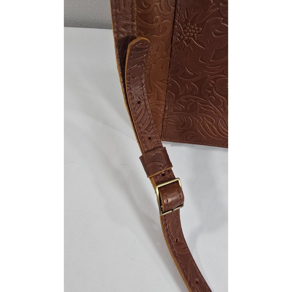 Portland Leather Goods Meadow Medium Crossbody Tote Sanded Embossed Design NEW - Picture 4 of 10